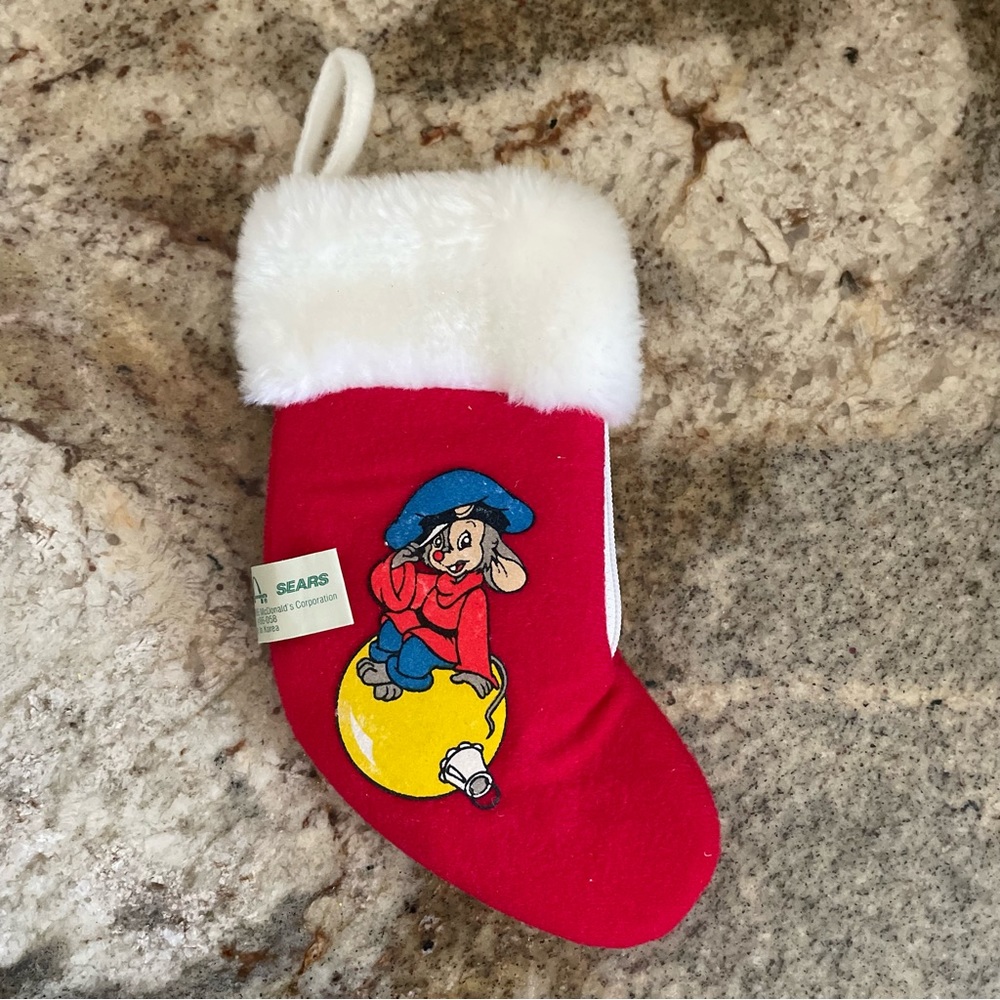 An American Tail FIEVEL  Christmas stocking 1986 Sears/ McDonald's